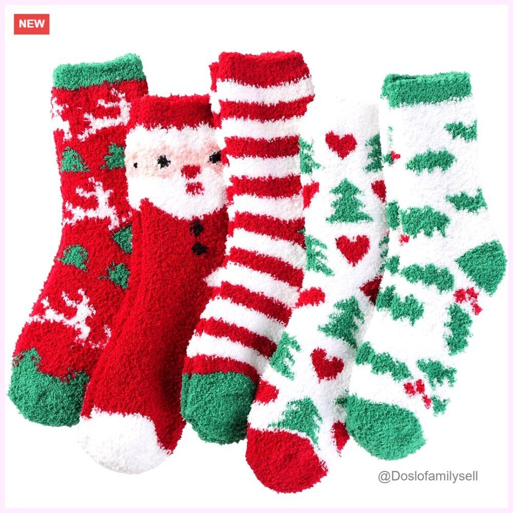 Cozy Plush Slipper Socks Ultra Soft Microfiber Winter Warmth Spa Gift Set